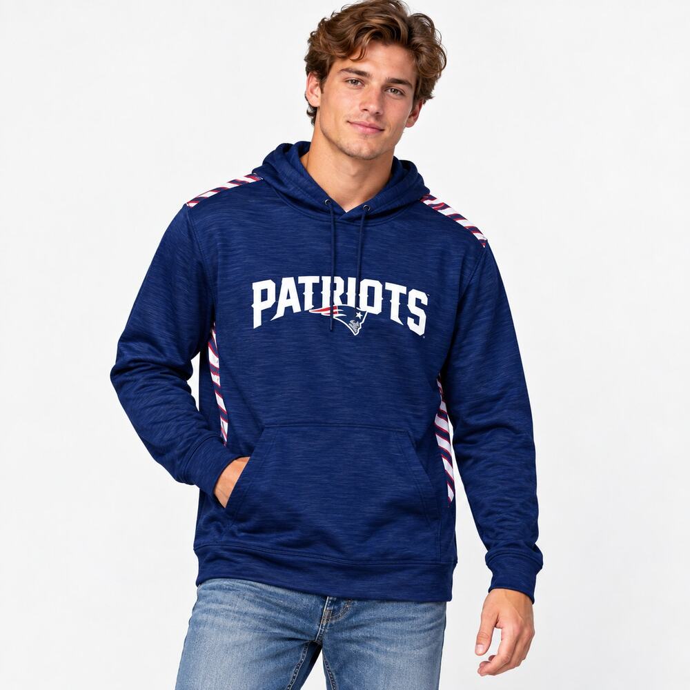 NFL New England Patriots Performance Hoodie Men's Size L Blue Casual Football